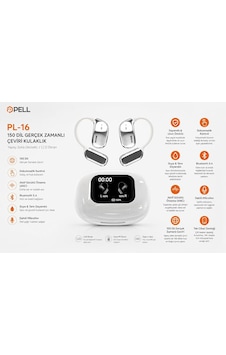 Pell Pl-16 Gerçek Zamanlı Çeviri Kulaklık, 150 Dil Desteği, Yapay Zeka Destekli, Anc, Bluetooth 5.4, Lcd Ekran Pell Pl-16 Gerçek Zamanlı Çeviri Kulaklık, 150 Dil Desteği, Yapay Zeka Destekli, Anc, Bluetooth 5.4, Lcd Ekran