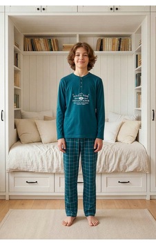 Aydoğan Genç Erkek İnterlok Petrol Reha Pijama Takımı 0489 Aydoğan Genç Erkek İnterlok Petrol Reha Pijama Takımı 0489