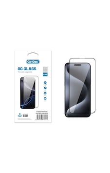 Apple iPhone 15 Pro Max Uyumlu Go Des Og Glass Antistatik Temperli Cam Ekran Koruyucu Şeffaf