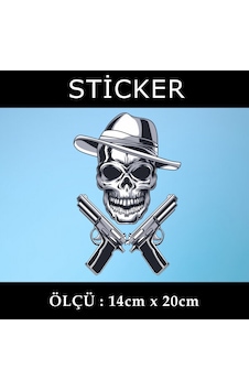 kuru kafa silahşör sticker etiket araba motosiklet uyumlu kuru kafa silahşör sticker etiket araba motosiklet uyumlu