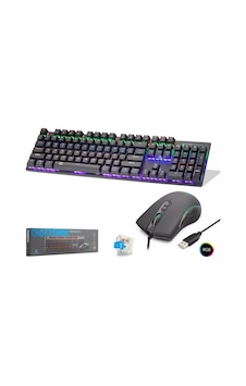 Hadron G605mk Mekanik Gaming Klavye Mouse Seti Blue Switch Rgb 7200 Dpı - Siyah - 1 Adet Optik Hadron G605mk Mekanik Gaming Klavye Mouse Seti Blue Switch Rgb 7200 Dpı - Siyah - 1 Adet Optik
