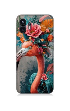 Nothing Phone 2 Çiçekli Flamingo Desenli Silikon Kılıf Nothing Phone 2 Çiçekli Flamingo Desenli Silikon Kılıf
