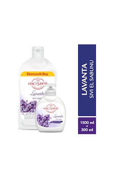 Hacı Şakir Lavanta Sıvı El Sabunu 1500 ML + 300 ML Hacı Şakir Lavanta Sıvı El Sabunu 1500 ML + 300 ML