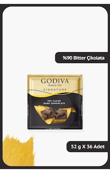 %90 Bitter Kare Çikolata - 52 Gram - 36 Adet %90 Bitter Kare Çikolata - 52 Gram - 36 Adet