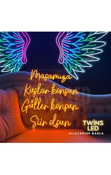 Masamıza Kuşlar Konsun Güller Konsun Şiir Olsun Yazılı Neon Tabela Turuncu Masamıza Kuşlar Konsun Güller Konsun Şiir Olsun Yazılı Neon Tabela Turuncu