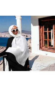 La Boutique Simli Şal - Beyaz - 70x190 Çok Renkli La Boutique Simli Şal - Beyaz - 70x190 Çok Renkli