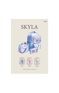 İlkokul Çanta Beslenme Kalemlik Skyla Vital 3 Lü Takım Set Pembe