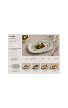 Bonna Odette Olive Gourmet Oval Kayık Tabak, Porselen, İç Mekan Kullanımı İçin, 24x14 Cm Çok Renkli Bonna Odette Olive Gourmet Oval Kayık Tabak, Porselen, İç Mekan Kullanımı İçin, 24x14 Cm Çok Renkli