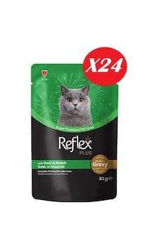 Reflex Plus Sos İçinde Parça Ördek Ve Tavşan Etli Yetişkin Kedi Konservesi 85 Gr 24 Adet Reflex Plus Sos İçinde Parça Ördek Ve Tavşan Etli Yetişkin Kedi Konservesi 85 Gr 24 Adet