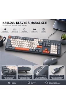 Asus Proart P16'' Uyumlu Kablolu Klavye Mouse Seti Diğer Asus Proart P16'' Uyumlu Kablolu Klavye Mouse Seti Diğer