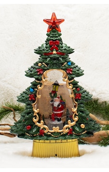 Dekoratif Çam Ağacı Kar Küresi Noel Baba Yılbaşı Süsü Dekoratif Çam Ağacı Kar Küresi Noel Baba Yılbaşı Süsü