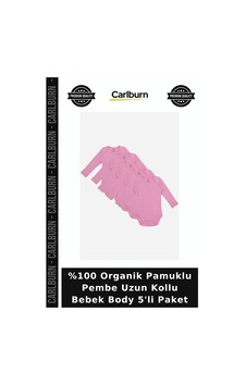 Carlburn Premium %100 Organik Pamuklu Pembe Uzun Kollu Bebek Body 5'li Paket Yenidoğan Çocuk Kıyafeti Carlburn Premium %100 Organik Pamuklu Pembe Uzun Kollu Bebek Body 5'li Paket Yenidoğan Çocuk Kıyafeti