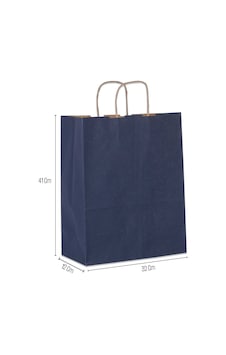 Kraft Saplı Kağıt Çanta 25 Adet 32 x 41 x 12 CM Lacivert Kraft Saplı Kağıt Çanta 25 Adet 32 x 41 x 12 CM Lacivert
