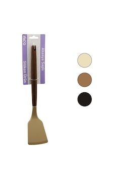 İbico İ22-021 Renkli Silikon Ahşap Akasya Saplı Klasik Spatula 30cm- 6'li Paket