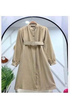 Lovie Moda Kadın Kemerli Tunik Bej Lovie Moda Kadın Kemerli Tunik Bej
