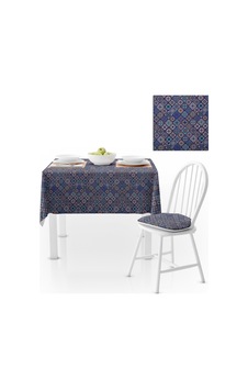 Seramik Desenli Mavi Modern Dijital Baskılı Petek Dokuma Masa Örtüsü 140x220 Seramik Desenli Mavi Modern Dijital Baskılı Petek Dokuma Masa Örtüsü 140x220