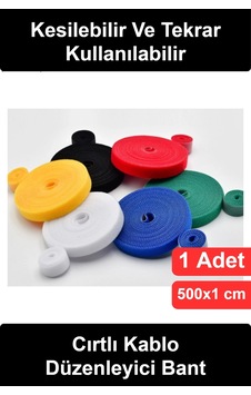 Kablodüzenleyici Cırtlı Kablo Toplayıcı Bağlama Bandı 5 Metre X 1 Cm Kesilebilir Tekrar Kullanılabi Kablodüzenleyici Cırtlı Kablo Toplayıcı Bağlama Bandı 5 Metre X 1 Cm Kesilebilir Tekrar Kullanılabi