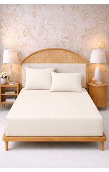 More Home Çift Kişilik Lastikli Çarşaf Seti + Yastık Kılıfı Krem More Home Çift Kişilik Lastikli Çarşaf Seti + Yastık Kılıfı Krem