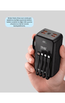 Powerbank Yüksek Kapasiteli Hızlı Kablosuz Şarj Destekli Çok Renkli Powerbank Yüksek Kapasiteli Hızlı Kablosuz Şarj Destekli Çok Renkli