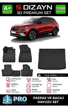 S-dizayn Renault Austral Mild Hybrid 3d Pro Havuzlu Paspas Ve Bagaj Havuzu Seti 2'li Set 2023 Üzer
