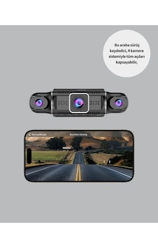 Gps Li 4 Kameralı Araç İç Dış Kayıt Sistemi 1080p Wifi Destekli -