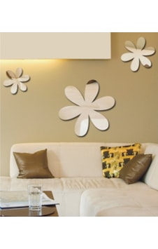 M3 Decorium 3'Lü Papatya Papatyalar Çiçekler Büyük Dekoratif Ayna Gümüş M3 Decorium 3'Lü Papatya Papatyalar Çiçekler Büyük Dekoratif Ayna Gümüş