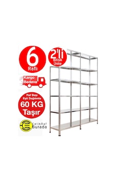 Galvanizraf 6 Katlı Duble Çelik Galvaniz Raf Arşiv Depo Kiler Raf