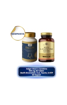 Solgar Maxi L-carnitine 500 Mg 30 Tablet Ve Besfit Bromelain, Cla, Taurin, 5-htp 60 Kapsül