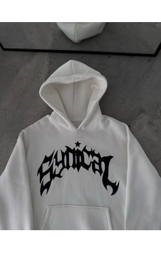 Alyn Wear Üç İplik Kapşonlu Baskılı Oversize Sweatshirt- Beyaz Alyn Wear Üç İplik Kapşonlu Baskılı Oversize Sweatshirt- Beyaz