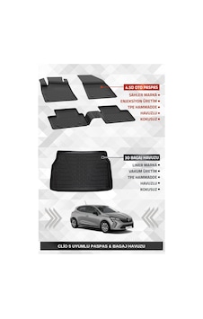 Sahler Renault Clio 5 2020+ Uyumlu 4.5d Sahler Premium Havuzlu Paspas Ve Liner Marka 3d Bagaj Havuzu - Clio Sahler Renault Clio 5 2020+ Uyumlu 4.5d Sahler Premium Havuzlu Paspas Ve Liner Marka 3d Bagaj Havuzu - Clio