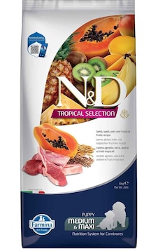 N&D Tropical Selection Düşük Tahıllı Kuzu Etli Tropikal Meyveli Orta Büyük Irk Yavru Köpek Maması 10 KG N&D Tropical Selection Düşük Tahıllı Kuzu Etli Tropikal Meyveli Orta Büyük Irk Yavru Köpek Maması 10 KG