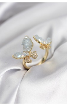 Gold Renk Mavi Model Zirkon Taşlı Kadın Yüzük Altın - Beyaz Gold Renk Mavi Model Zirkon Taşlı Kadın Yüzük Altın - Beyaz