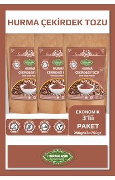Hurma Aşkı Hurma Çekirdeği Tozu 250grx3 750gr Hurma Aşkı Hurma Çekirdeği Tozu 250grx3 750gr