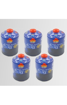 5'li Set - Golf Butan Propan Kamp Gazı Valfli Kartuş 450 Gr Şeffaf 5'li Set - Golf Butan Propan Kamp Gazı Valfli Kartuş 450 Gr Şeffaf