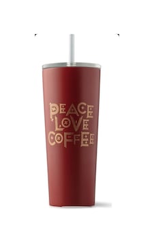 Starbucks Kırmızı Renkli "Peace-Love-Coffee" Tasarımlı Termos Starbucks Kırmızı Renkli "Peace-Love-Coffee" Tasarımlı Termos