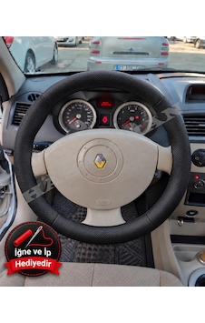 Renault Kangoo 2 Dikme Direksiyon Kılıfı Premium Komple Delikli Deri Siyah Dikiş 2008-2012 Renault Kangoo 2 Dikme Direksiyon Kılıfı Premium Komple Delikli Deri Siyah Dikiş 2008-2012
