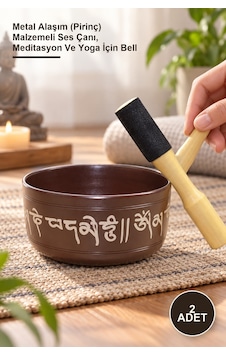 2 Adet Meditasyon Çanı Metal Alaşım Pirinç Malzemeli Ses Çanı, Meditasyon Ve Yoga İçin Bell