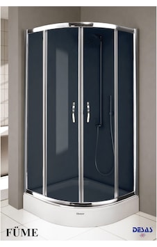 Desaş Shower Füme Teknesiz Oval Düz Cam Duşakabin 90 x 90 6 MM Füme Desaş Shower Füme Teknesiz Oval Düz Cam Duşakabin 90 x 90 6 MM Füme
