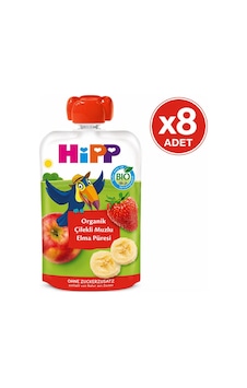 Hipp Organik Çilekli Muzlu Elma Püresi 100 G 8'li Paket Hipp Organik Çilekli Muzlu Elma Püresi 100 G 8'li Paket