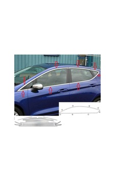 Ford Fiesta 2009 2017 Cam Çıtası Krom