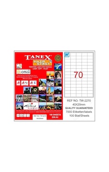 Tanex Tw-2270 40 MM X 20 MM 100 Sayfa Lazer Tanex Tw-2270 40 MM X 20 MM 100 Sayfa Lazer