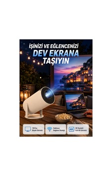 Full Hd 4k Destekli Akıllı Projeksiyon 130 İnç Ekran, Uzun Ömürlü Ampul Ve Çoklu Giriş - Lisinya
