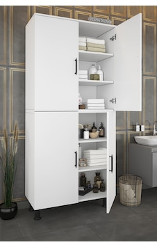 Çok Amaçlı Dolap 70 Cm 4 Kapaklı Banyo Mutfak Balkon Parlak Beyaz Çok Amaçlı Dolap 70 Cm 4 Kapaklı Banyo Mutfak Balkon Parlak Beyaz