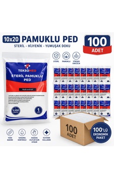 Pamuklu Ped 10x20 Cm 100'lü Paket Pamuklu Ped 10x20 Cm 100'lü Paket