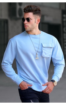Madmext Madmext Mavi Bisiklet Yaka Sweatshirt 5320-mavi Mavi Madmext Madmext Mavi Bisiklet Yaka Sweatshirt 5320-mavi Mavi