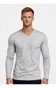 Axxel Erkek Pamuklu Likralı Süprem Uzun Kollu T-shirt-d236 Açık Gri Melanj Axxel Erkek Pamuklu Likralı Süprem Uzun Kollu T-shirt-d236 Açık Gri Melanj