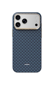 Apple iPhone Uyumlu 18 Pro Kılıf M-safe Şarj Özellikli Raptic Aramid Skin Origin Serisi Karbon Kapak Lacivert