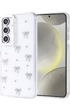 Galaxy S24 Fe Kılıf Airbag Tasarımlı Simli Şeffaf Zore Kutup Kapak Fiyonk