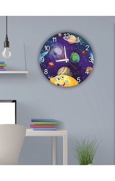 Çocuk Odası Gezegenler Temalı Ahşap Duvar Saati Diğer