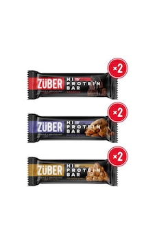 Züber Hi Protein Deneme Paketi Kakaolu + Badem Ezmeli + Yer Fıstığı Ezmeli 6 x 45 G